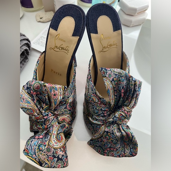 Christian Louboutin Moniquissima Paisley Red Sole Slide Sandal | Used Once - Picture 13 of 16